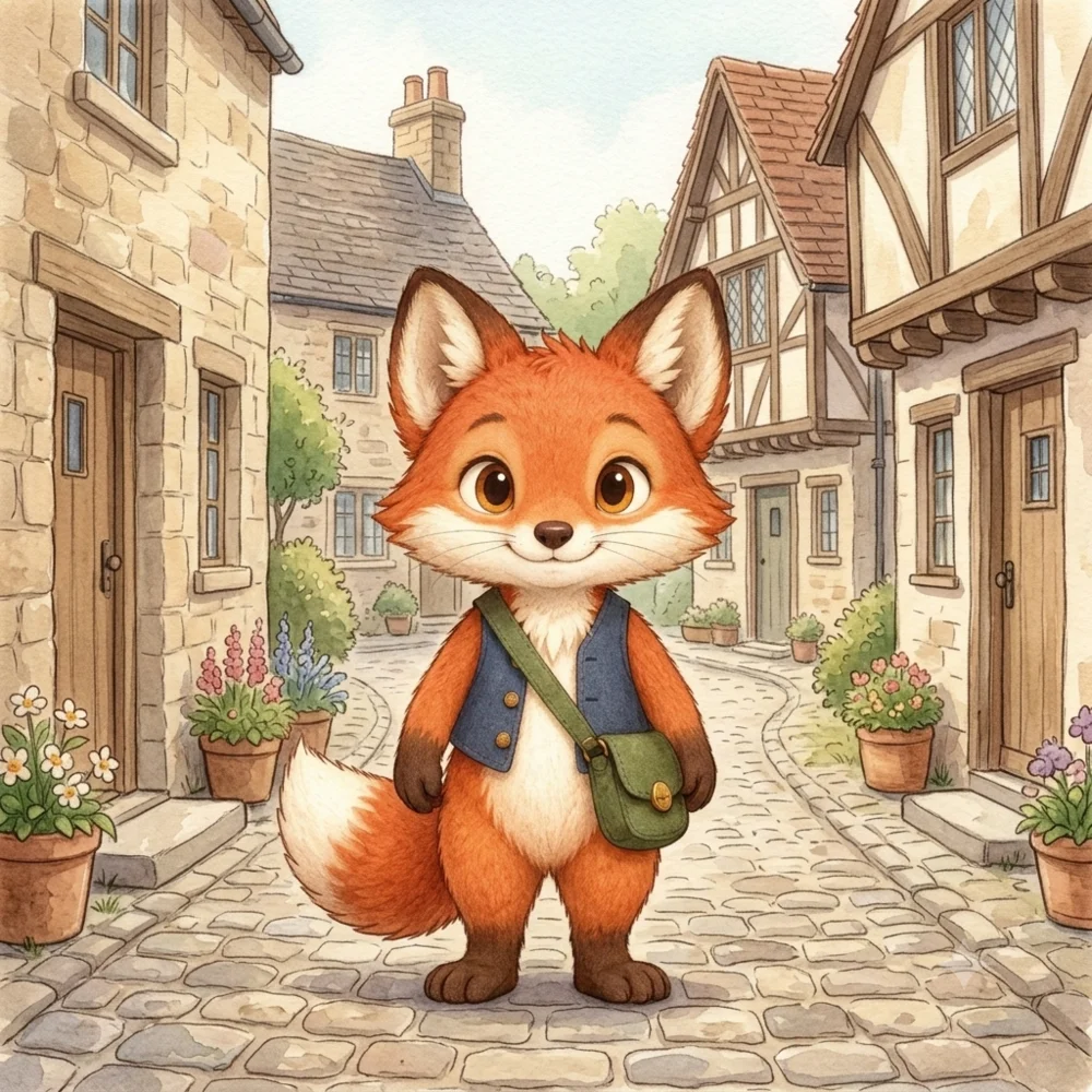 Tobi in the village scene